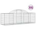 vidaXL Arched Gabion Baskets 6 pcs 200x50x60/80 cm Galvanised Iron