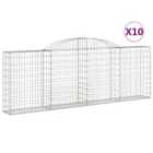 vidaXL Arched Gabion Baskets 10 pcs 300x30x100/120 cm Galvanised Iron