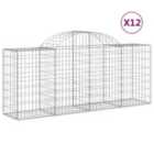 vidaXL Arched Gabion Baskets 12 pcs 200x50x80/100 cm Galvanised Iron
