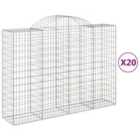 vidaXL Arched Gabion Baskets 20 pcs 200x50x140/160 cm Galvanised Iron