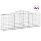 vidaXL Arched Gabion Baskets 25 pcs 300x50x100/120 cm Galvanised Iron