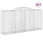 vidaXL Arched Gabion Baskets 17 pcs 300x50x140/160 cm Galvanised Iron