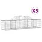 vidaXL Arched Gabion Baskets 5 pcs 200x50x40/60 cm Galvanised Iron