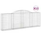 vidaXL Arched Gabion Baskets 13 pcs 300x30x100/120 cm Galvanised Iron