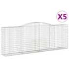 vidaXL Arched Gabion Baskets 5 pcs 400x50x140/160 cm Galvanised Iron