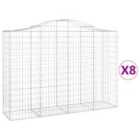 vidaXL Arched Gabion Baskets 8 pcs 200x50x140/160 cm Galvanised Iron