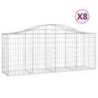 vidaXL Arched Gabion Baskets 8 pcs 200x50x80/100 cm Galvanised Iron