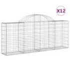 vidaXL Arched Gabion Baskets 12 pcs 200x30x80/100 cm Galvanised Iron