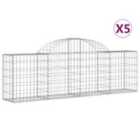 vidaXL Arched Gabion Baskets 5 pcs 200x30x60/80 cm Galvanised Iron