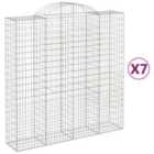 vidaXL Arched Gabion Baskets 7 pcs 200x50x200/220 cm Galvanised Iron