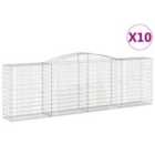 vidaXL Arched Gabion Baskets 10 pcs 400x50x120/140 cm Galvanised Iron