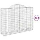 vidaXL Arched Gabion Baskets 14 pcs 200x50x140/160 cm Galvanised Iron