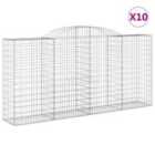 vidaXL Arched Gabion Baskets 10 pcs 300x50x140/160 cm Galvanised Iron