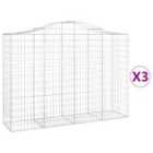 vidaXL Arched Gabion Baskets 3 pcs 200x50x140/160 cm Galvanised Iron
