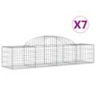 vidaXL Arched Gabion Baskets 7 pcs 200x50x40/60 cm Galvanised Iron