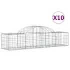 vidaXL Arched Gabion Baskets 10 pcs 200x50x40/60 cm Galvanised Iron