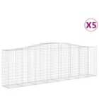 vidaXL Arched Gabion Baskets 5 pcs 400x50x120/140 cm Galvanised Iron