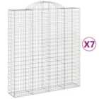vidaXL Arched Gabion Baskets 7 pcs 200x50x220/240 cm Galvanised Iron