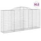 vidaXL Arched Gabion Baskets 12 pcs 300x50x140/160 cm Galvanised Iron