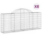 vidaXL Arched Gabion Baskets 8 pcs 200x30x80/100 cm Galvanised Iron