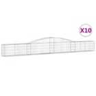 vidaXL Arched Gabion Baskets 10 pcs 400x30x40/60 cm Galvanised Iron