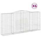 vidaXL Arched Gabion Baskets 6 pcs 400x50x180/200 cm Galvanised Iron