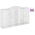 vidaXL Arched Gabion Baskets 6 pcs 300x50x160/180 cm Galvanised Iron