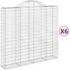 vidaXL Arched Gabion Baskets 6 pcs 200x50x180/200 cm Galvanised Iron