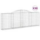 vidaXL Arched Gabion Baskets 30 pcs 300x30x100/120 cm Galvanised Iron