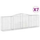 vidaXL Arched Gabion Baskets 7 pcs 400x50x120/140 cm Galvanised Iron