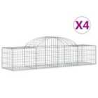 vidaXL Arched Gabion Baskets 4 pcs 200x50x40/60 cm Galvanised Iron