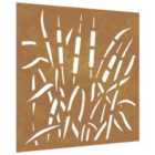 vidaXL Garden Wall Decoration 55X55cm Corten Steel Grass Design