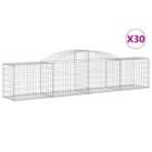 vidaXL Arched Gabion Baskets 30 pcs 300x50x60/80 cm Galvanised Iron