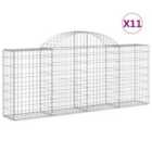 vidaXL Arched Gabion Baskets 11 pcs 200x30x80/100 cm Galvanised Iron