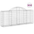 vidaXL Arched Gabion Baskets 10 pcs 200x30x80/100 cm Galvanised Iron