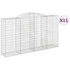 vidaXL Arched Gabion Baskets 11 pcs 300x50x160/180 cm Galvanised Iron