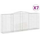 vidaXL Arched Gabion Baskets 7 pcs 400x50x160/180 cm Galvanised Iron