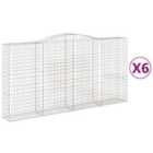 vidaXL Arched Gabion Baskets 6 pcs 400x50x200/220 cm Galvanised Iron