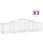 vidaXL Arched Gabion Baskets 3 pcs 200x50x40/60 cm Galvanised Iron