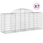 vidaXL Arched Gabion Baskets 7 pcs 200x50x80/100 cm Galvanised Iron