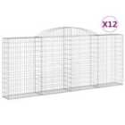 vidaXL Arched Gabion Baskets 12 pcs 300x30x120/140 cm Galvanised Iron