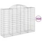 vidaXL Arched Gabion Baskets 10 pcs 200x50x140/160 cm Galvanised Iron