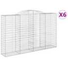 vidaXL Arched Gabion Baskets 6 pcs 300x50x180/200 cm Galvanised Iron