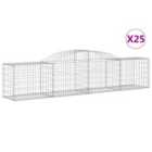 vidaXL Arched Gabion Baskets 25 pcs 300x50x60/80 cm Galvanised Iron