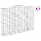 vidaXL Arched Gabion Baskets 7 pcs 300x50x200/220 cm Galvanised Iron