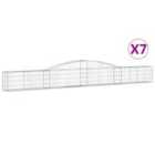 vidaXL Arched Gabion Baskets 7 pcs 400x30x40/60 cm Galvanised Iron