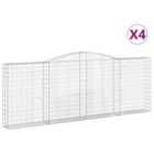 vidaXL Arched Gabion Baskets 4 pcs 400x30x140/160 cm Galvanised Iron