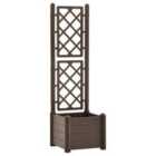 vidaXL Planter w/ Trellis 43x43x142cm PP Mocha