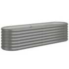 vidaXL Garden Raised Bed Powder-coated Steel 152x40x36 cm Grey