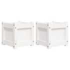 vidaXL Garden Planters 2pc White Solid Wood Pine